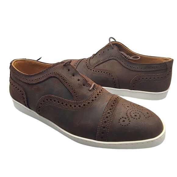 Allen Edmonds "Strand" Sneakers Suede Oxford DressBrown Waxed 5128 sz 9.5 new